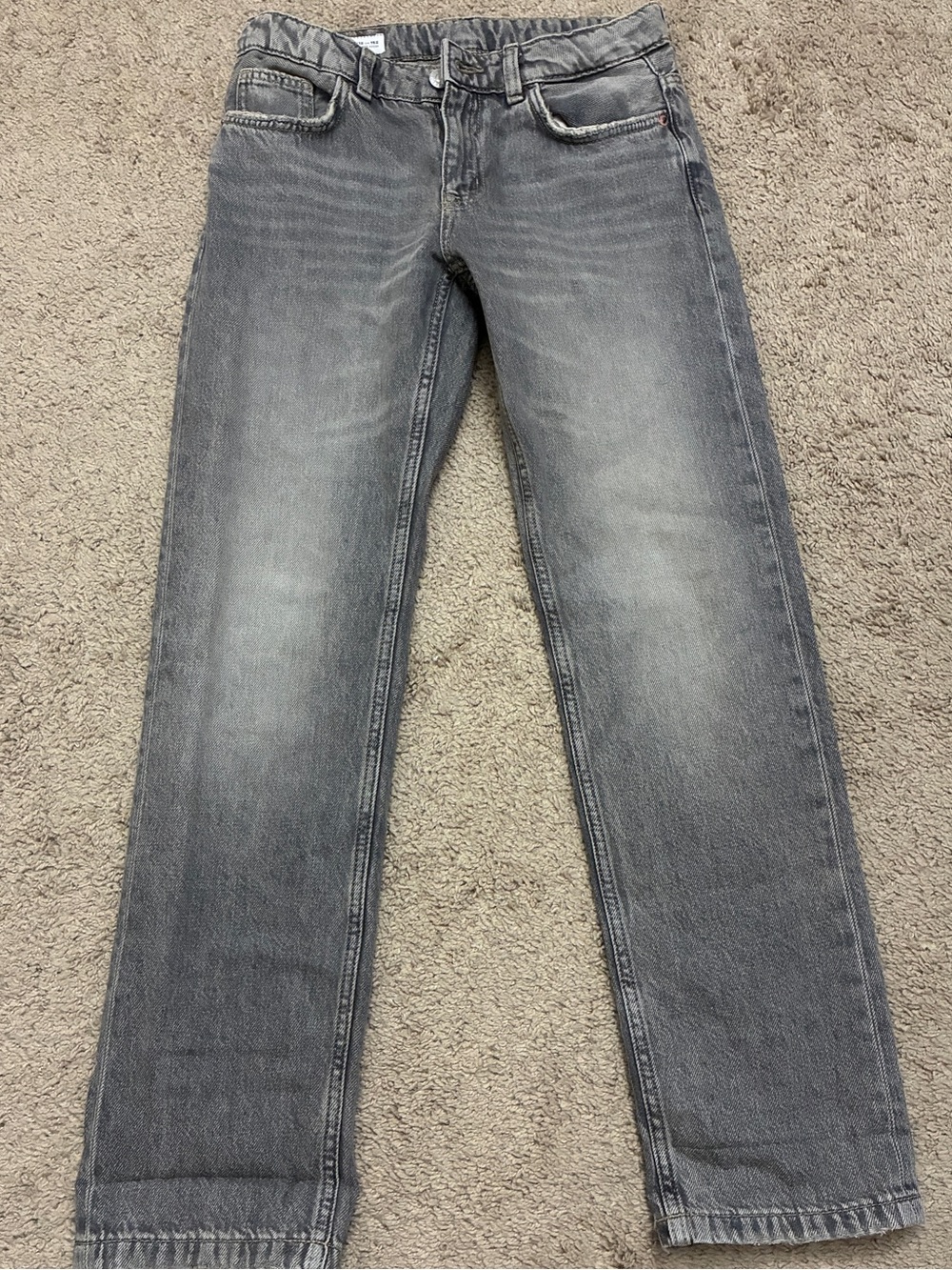 Zara Boys Gray Wash Jeans Size 11/12 152 Adjustable Waist